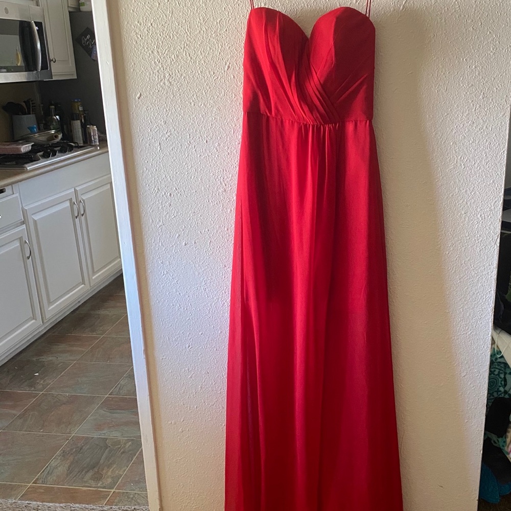 Red floor length gown
